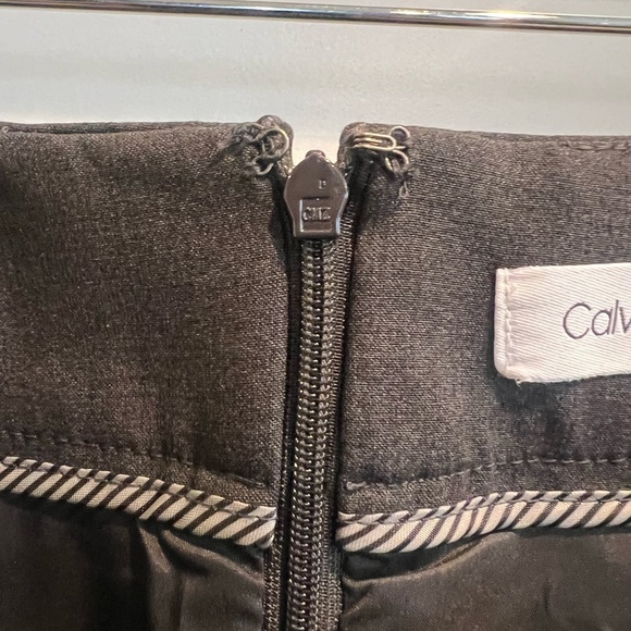 Calvin Klein Womens Dark Gray Suit Career Pencil Skirt Vented Stretch Size 2 - Picture 6 of 9